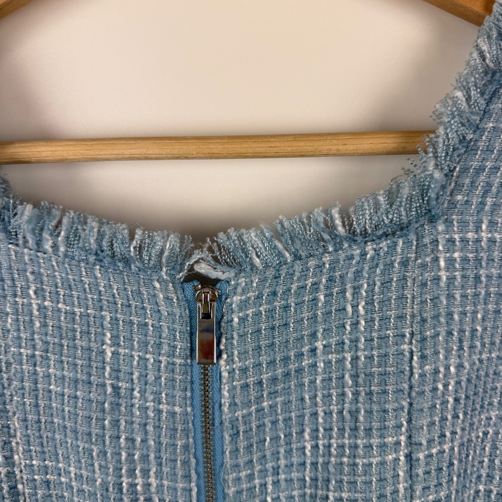 Ivy City Co‎ Claudia Dress Small Blue Tweed Old Money Classic Preppy Coquette - Picture 4 of 13